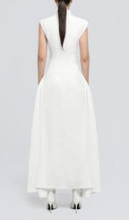 A Line Maxi Dress White Flowering Girl