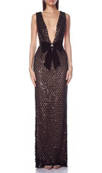 Jocelin Bow Sequin Maxi Dress Flowering Girl