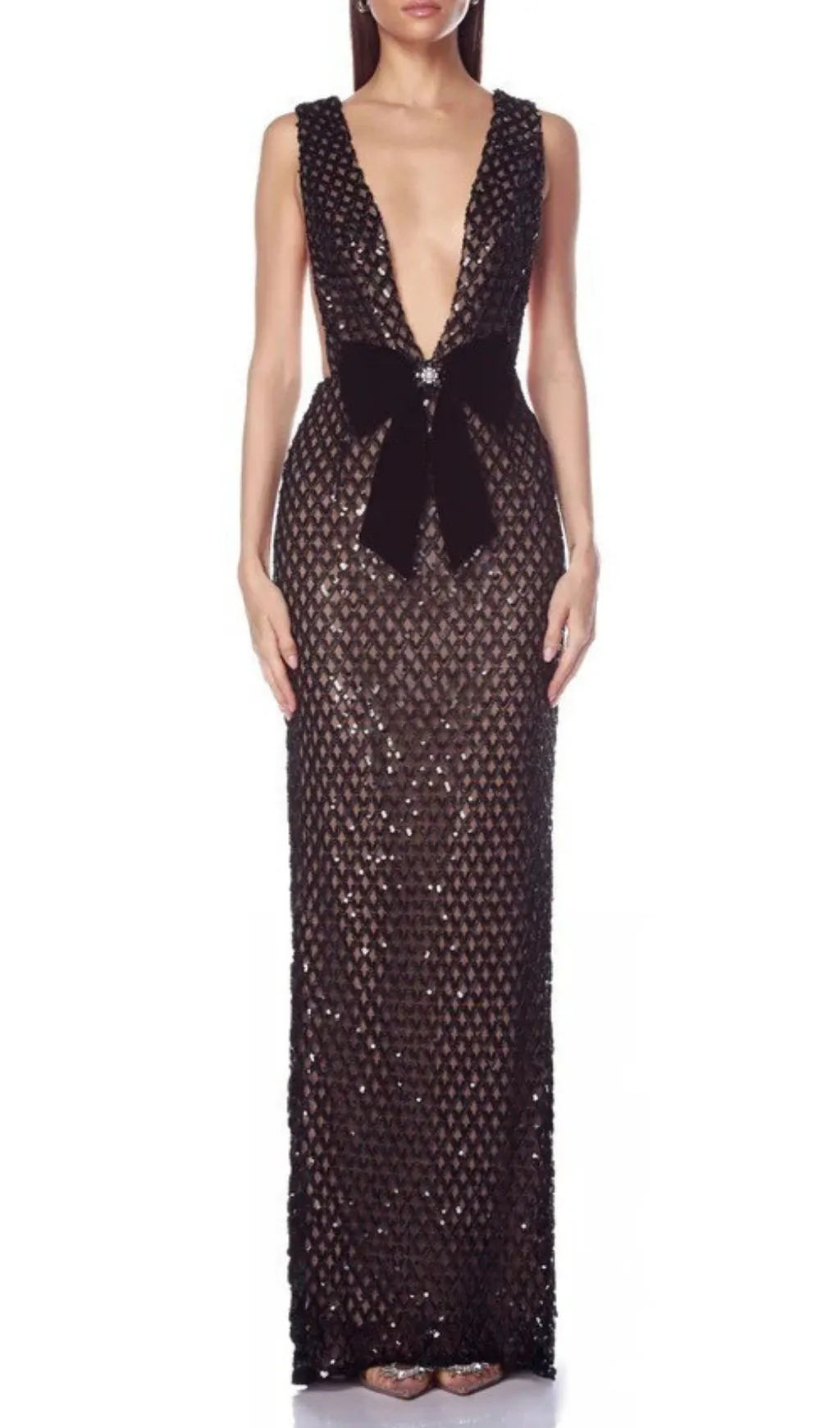 Jocelin Bow Sequin Maxi Dress Flowering Girl