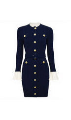 Heather Knit Long Sleeve Mini Dress Flowering Girl