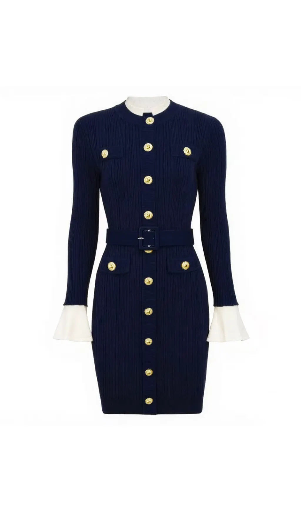 Heather Knit Long Sleeve Mini Dress Flowering Girl