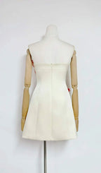Lailah White Strapless Flower Mini Dress Flowering Girl