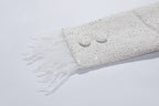 Theresa Large Bow Feather Blazer Mini Dress In White Flowering Girl