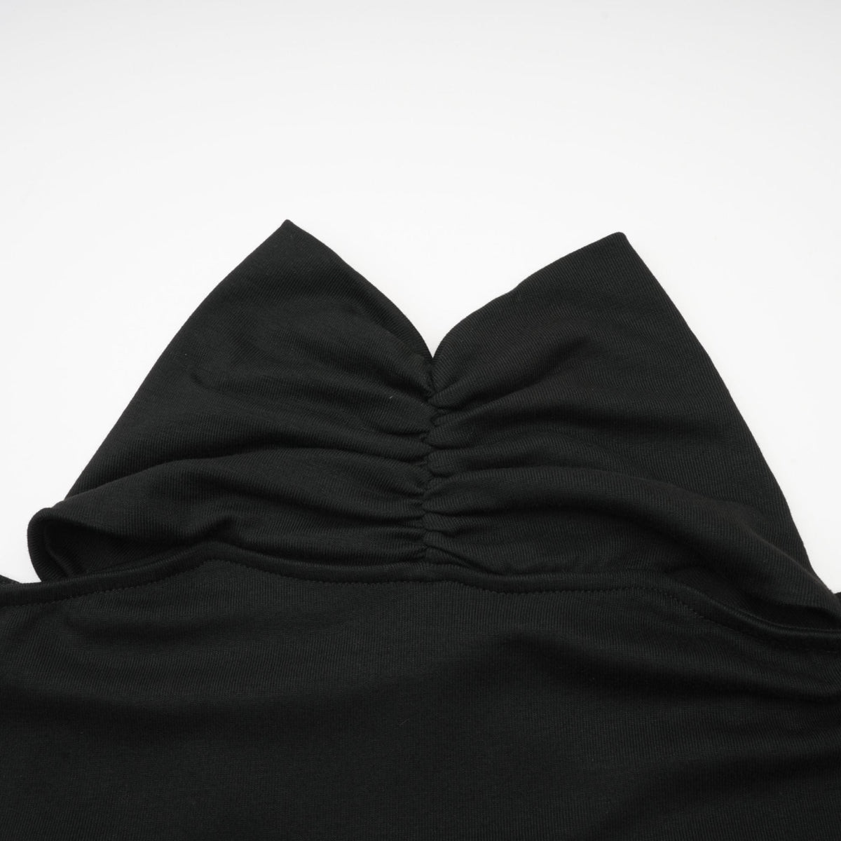 Odette Black Ruched Stretch-Jersey Top Flowering Girl