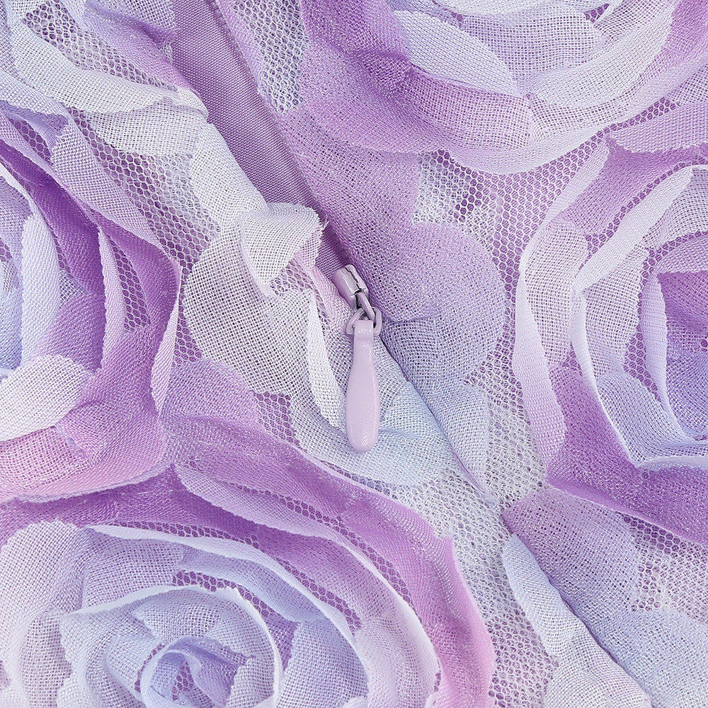Berke Purple Flower Mini Dress Flowering Girl