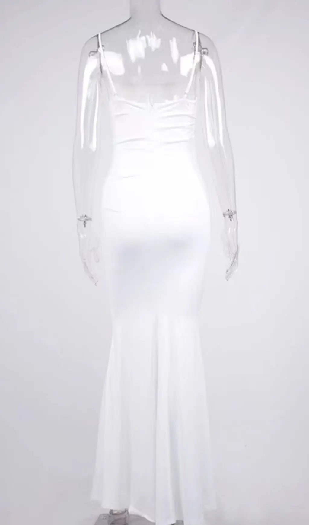 White Draped Corset Maxi Dress Flowering Girl
