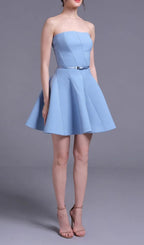 Jayeeta Blue Strapless Mini Dress Flowering Girl
