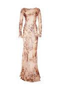 winni Leopard Backless Silk Maxi Dress Flowering Girl