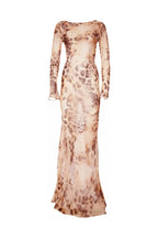 winni Leopard Backless Silk Maxi Dress Flowering Girl