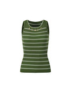 Striped Tassel Trims Vest Top Flowering Girl