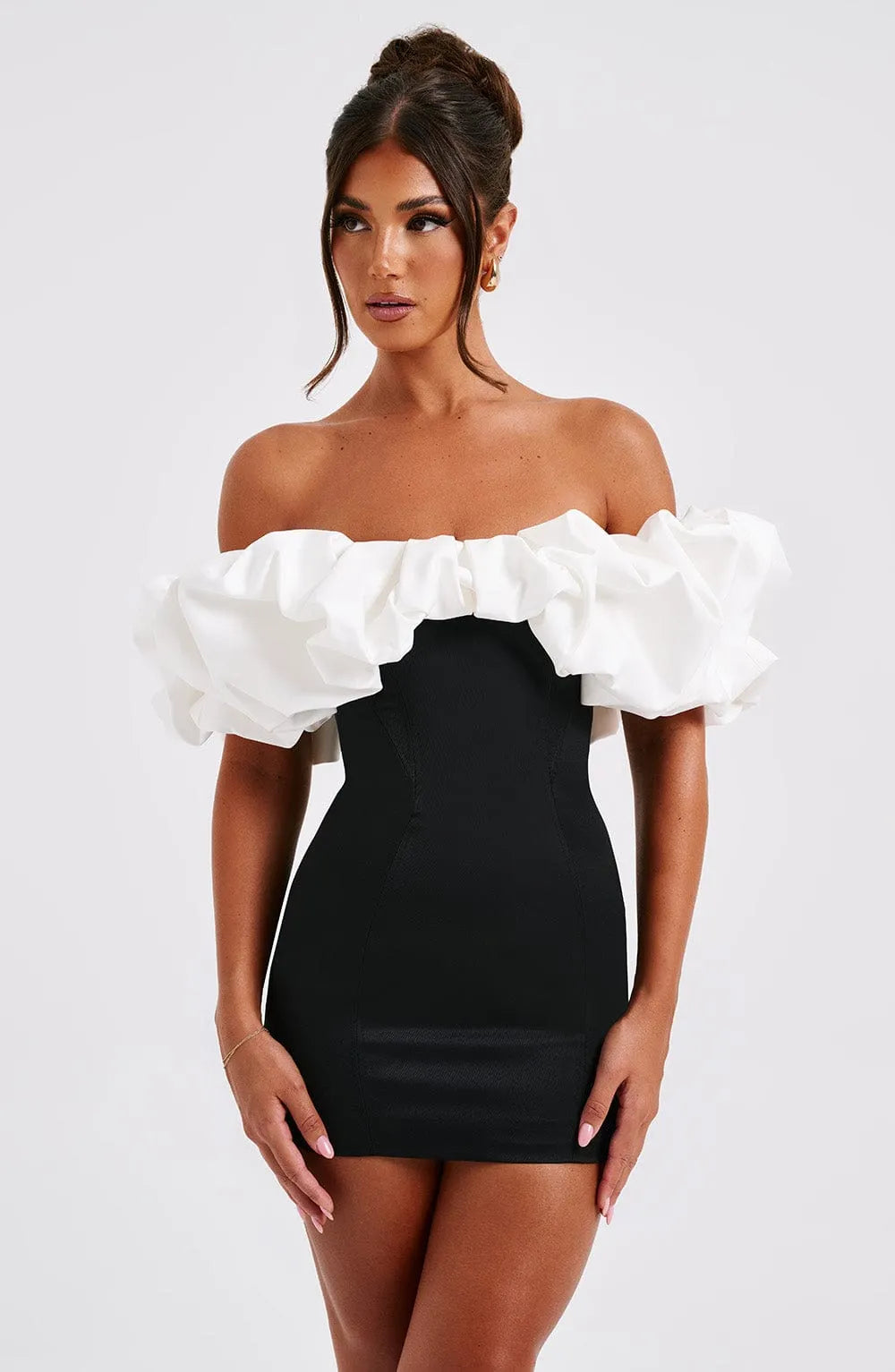 Allie Mini Dress - Black/White Flowering Girl