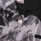 Giah Black Flower Blazer & Pants Set Flowering Girl