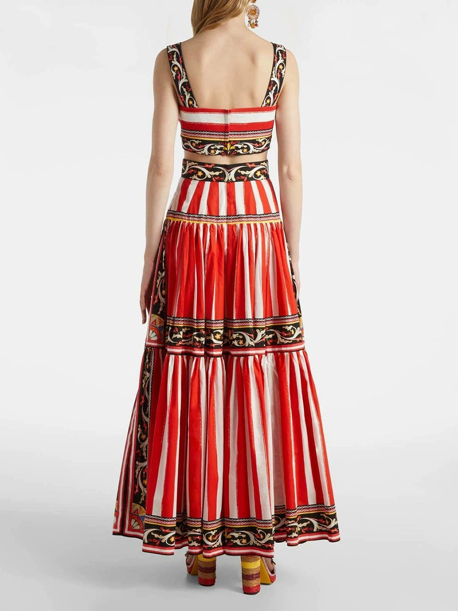 Mandelina Printed Two-Piece Set Flowering Girl