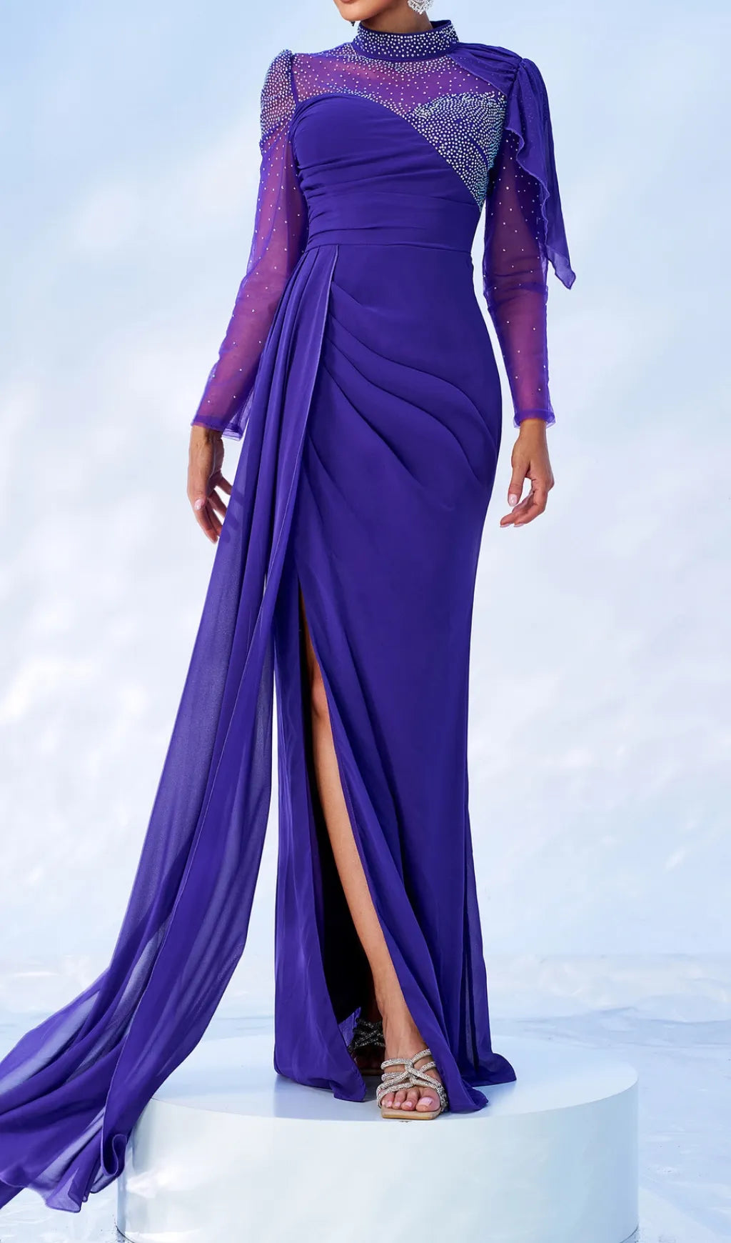 Caressa Purple Long Sleeve Maxi Dress Flowering Girl