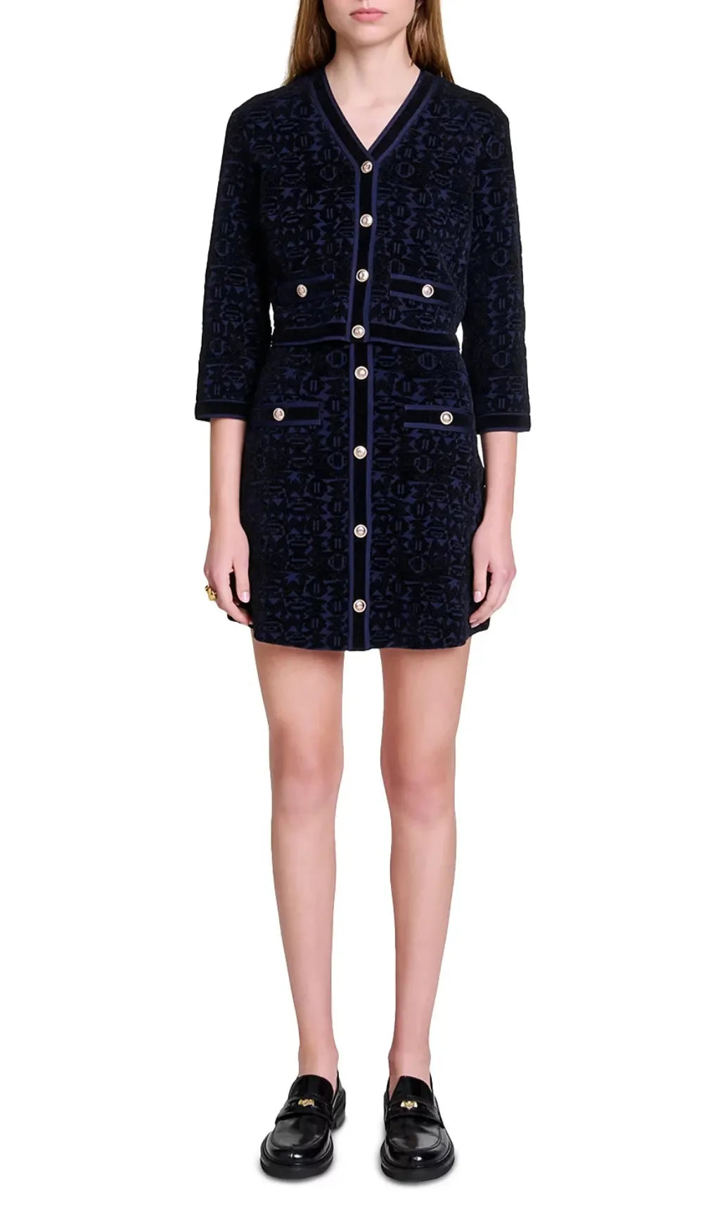 Reverie Velvet Knit 2-In-1 Cardigan & Dress Set Flowering Girl