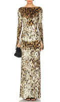 Gethin Leopard Long Sleeve Maxi Dress Flowering Girl