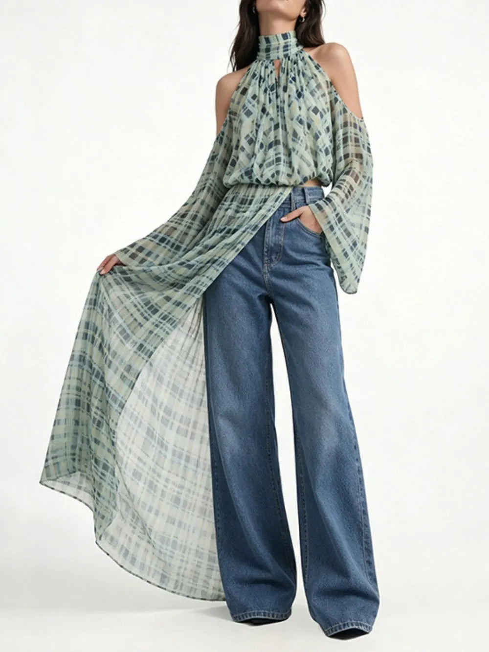 Michaela Check Blouse Flowering Girl
