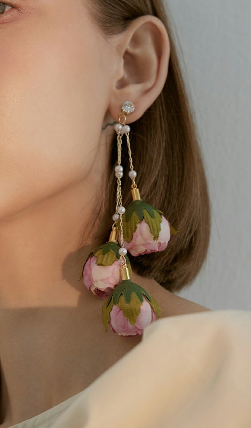 Aisha Imitation Rose Tassel Earrings Flowering Girl