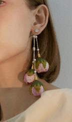 Aisha Imitation Rose Tassel Earrings Flowering Girl