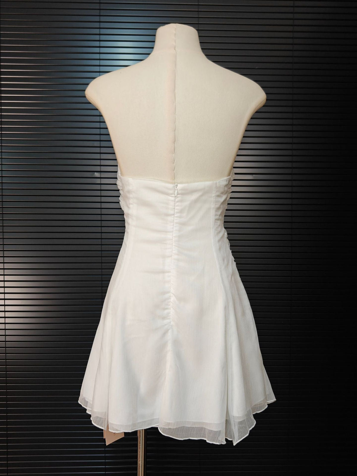 Strapless Cutout Mini Dress - White Flowering Girl
