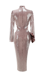 Bash Brown Long Sleeve Bow Sequin Maxi Dress Flowering Girl