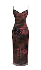 Printed Midi Dress Flowering Girl
