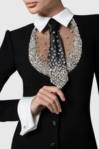 Lorraine Tie Crystal Embellished Maxi Dress - Black Flowering Girl