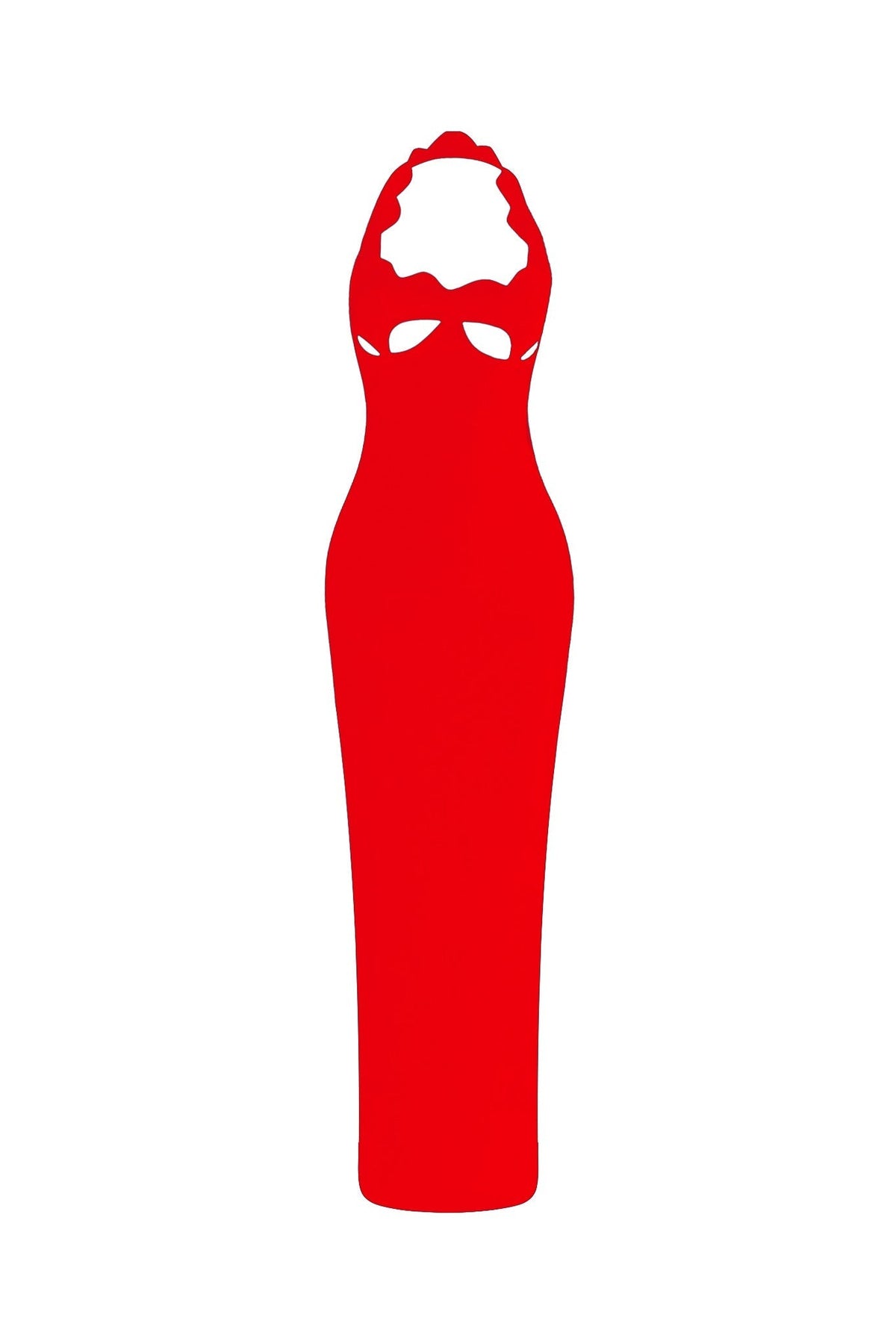 Lara Cutout Backless Halter Bandage Maxi Dress In Red Flowering Girl