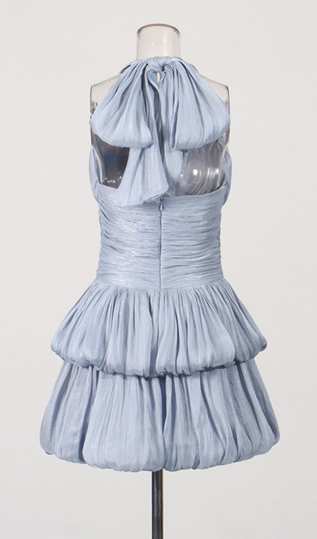 Keyla Grey Halter Pleated Mini Dress Flowering Girl