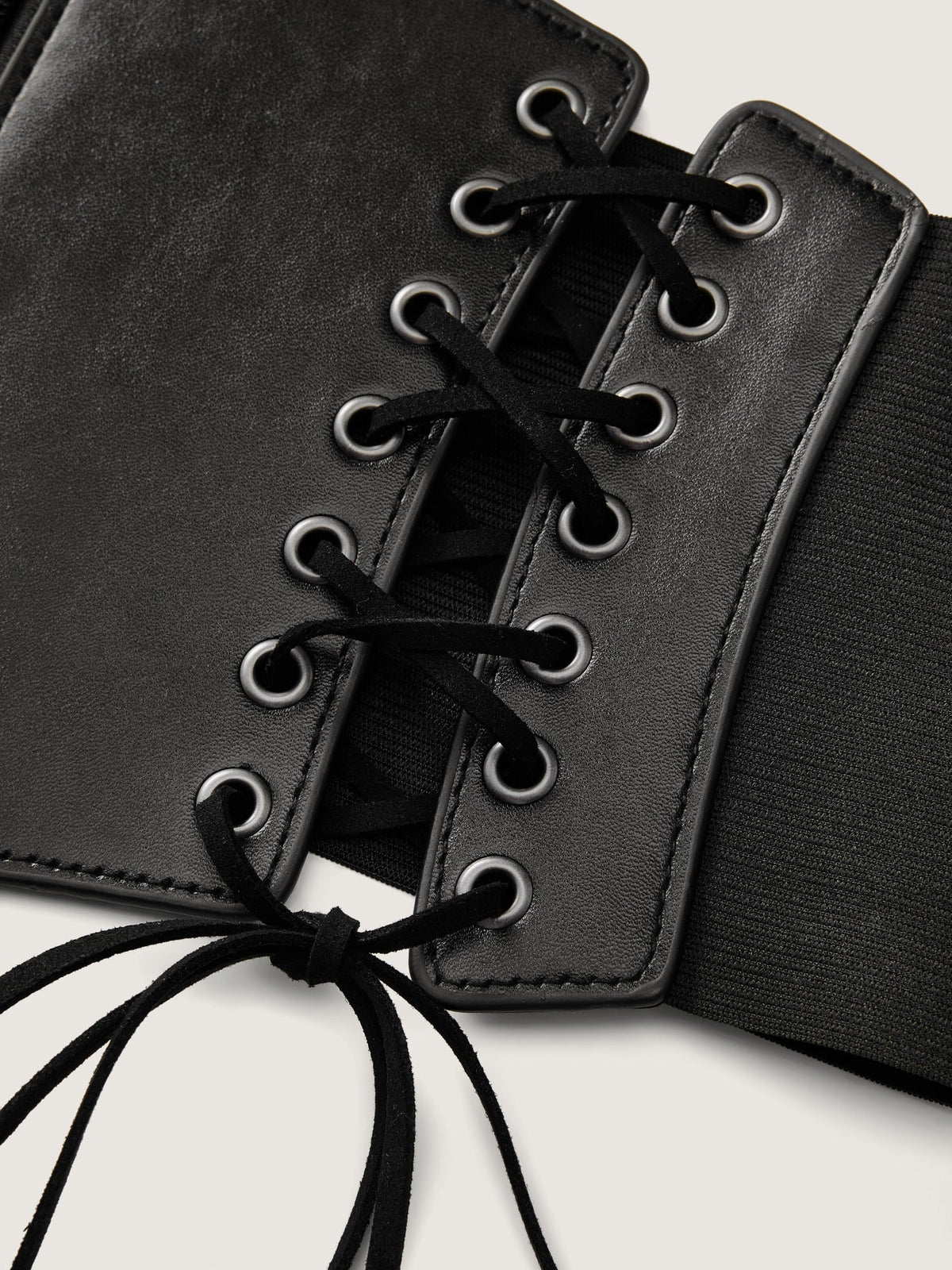 Faux Leather Lace‑Up Zipper Corset Waist Belt Flowering Girl