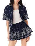 Embroidered Ruffle Mini Skirt Flowering Girl