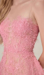 Allyson Pink Floral Lace Embroider Midi Dress Flowering Girl