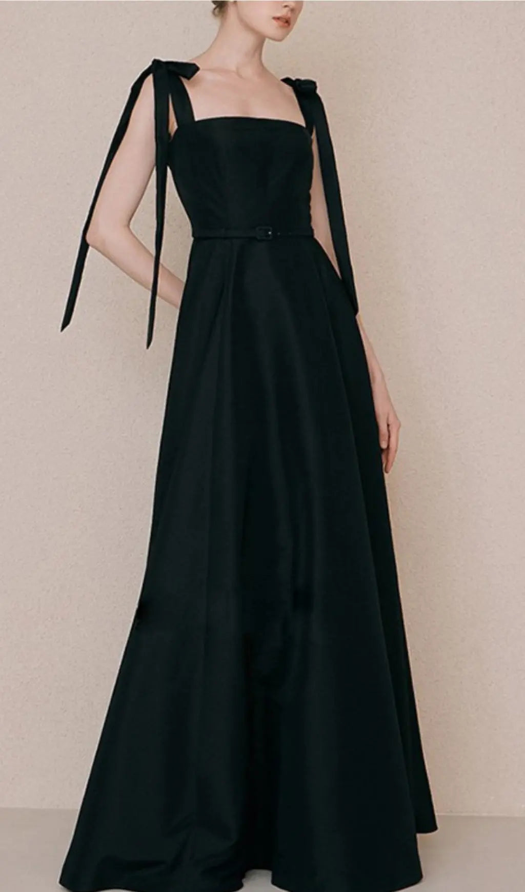 Tie Suspender Dress In Black Flowering Girl