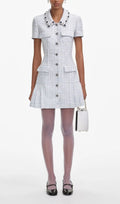 Blue Boucle Mini Dress Flowering Girl