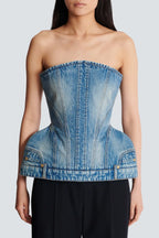 Austyn Structured Denim Bustier Flowering Girl