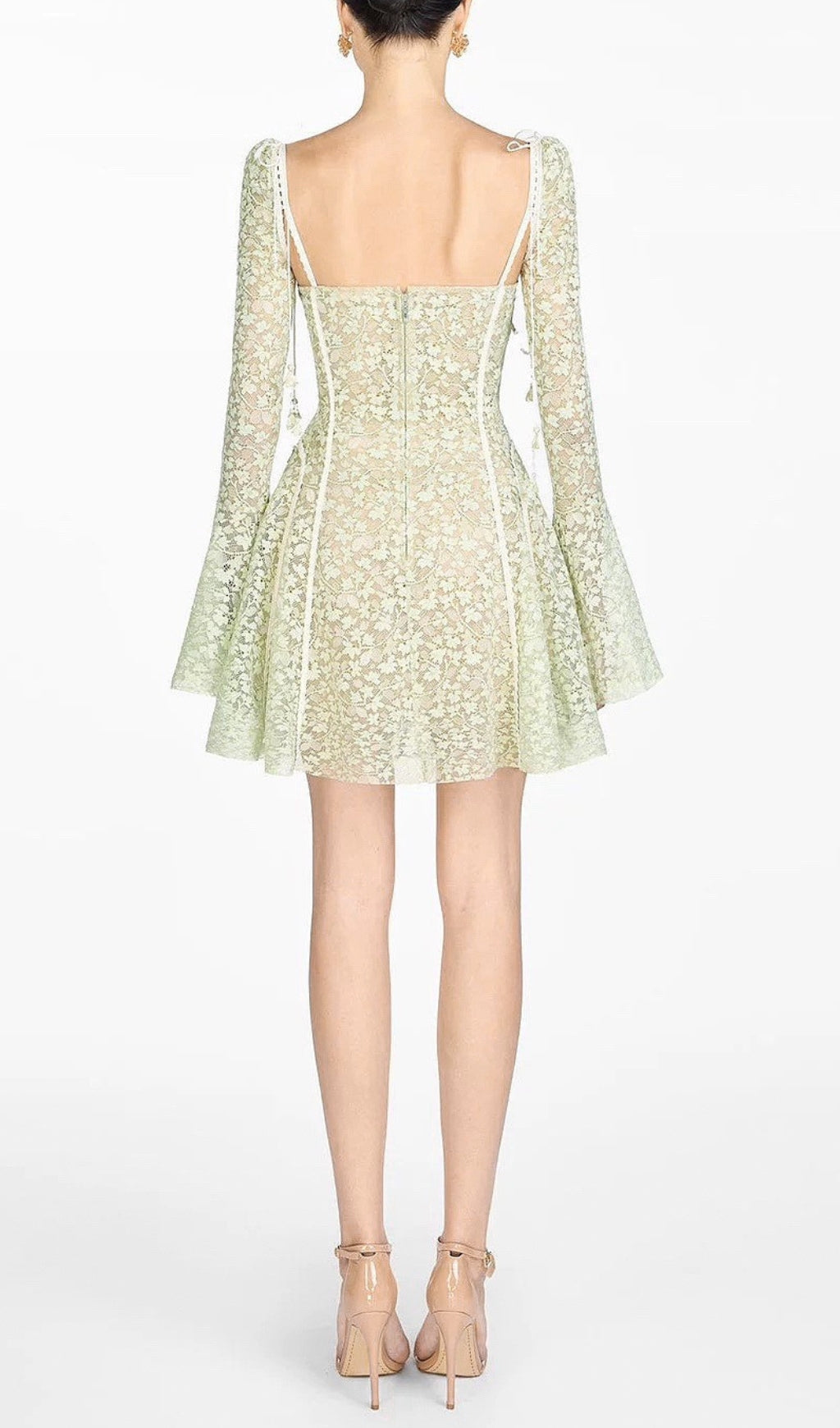 Albinia Mint Floral Mini Dress Flowering Girl