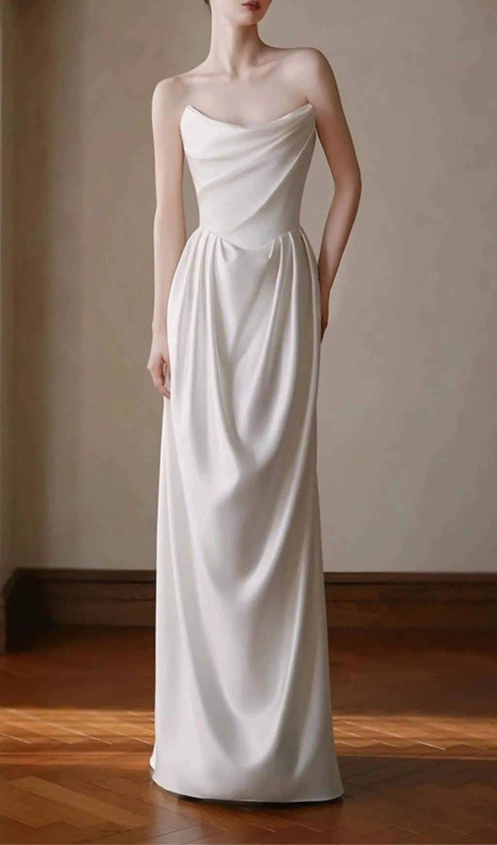 Karin White Strapless Wedding Dress Flowering Girl