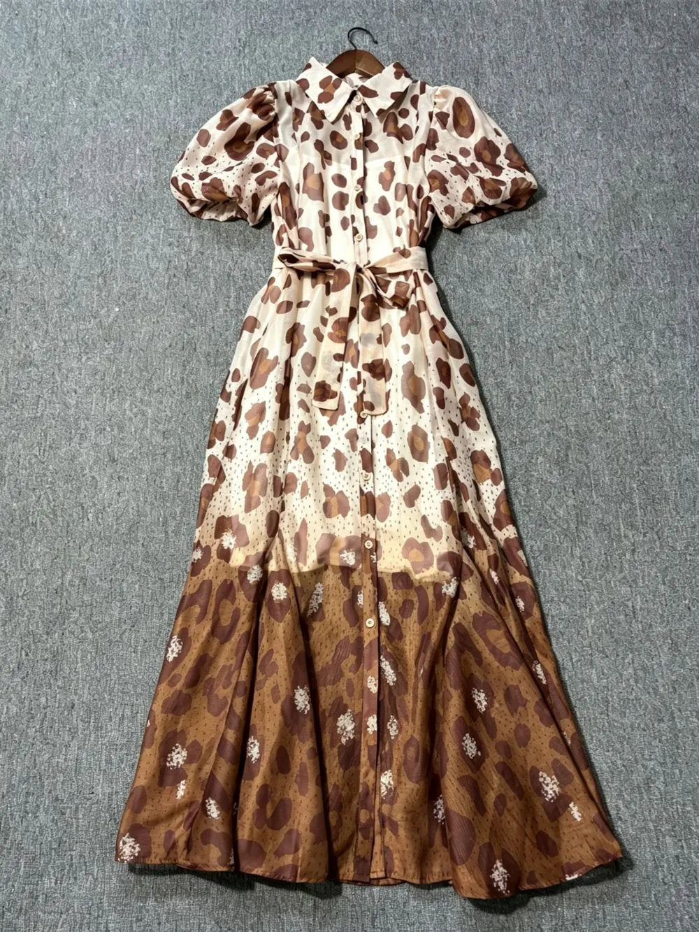 Mehmood Puff Sleeve Printed Midi Dress Flowering Girl