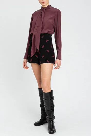 Shirt Twinset In Burgundy Flowering Girl