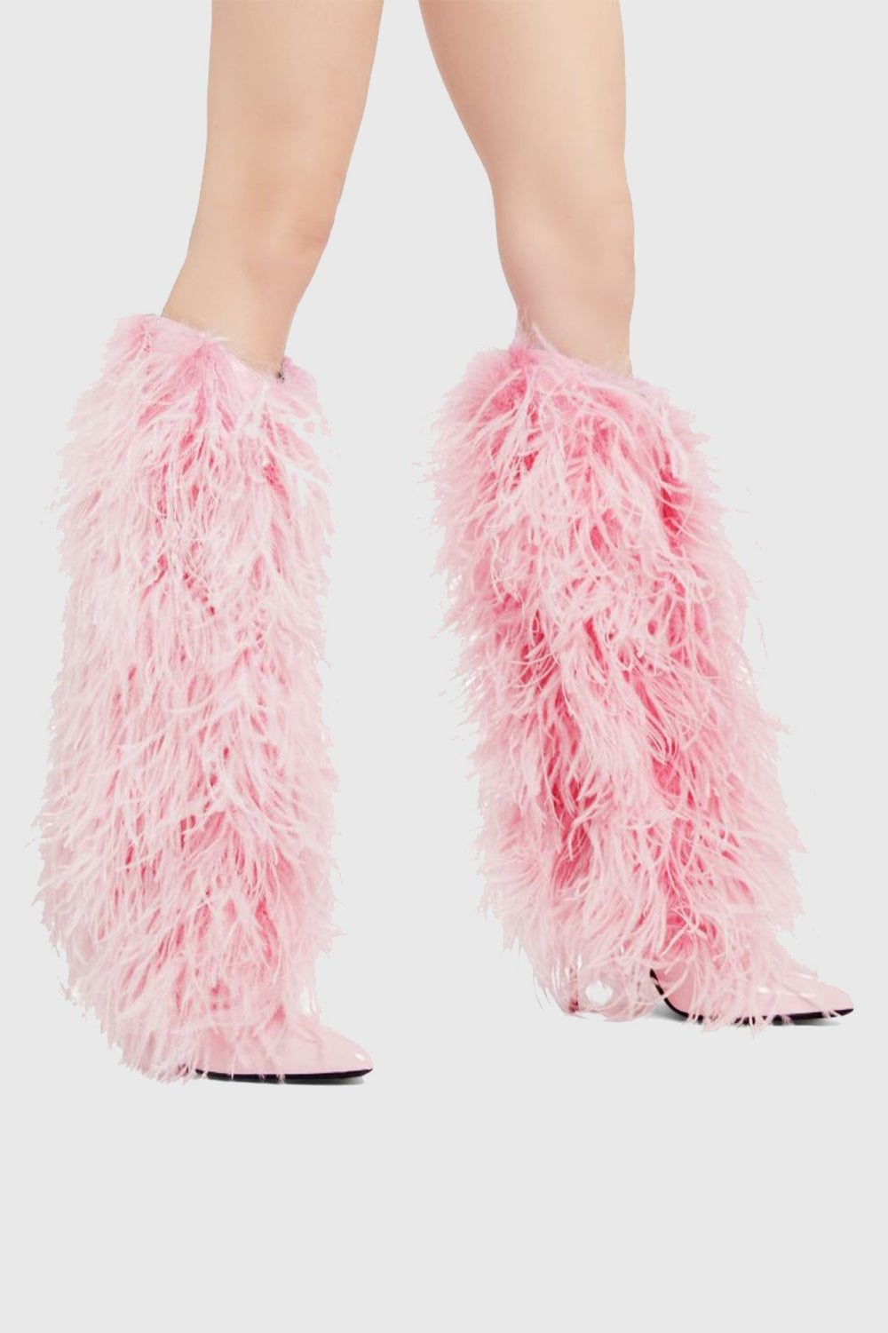 Danica Feather Knee-high Boots - Pink Flowering Girl
