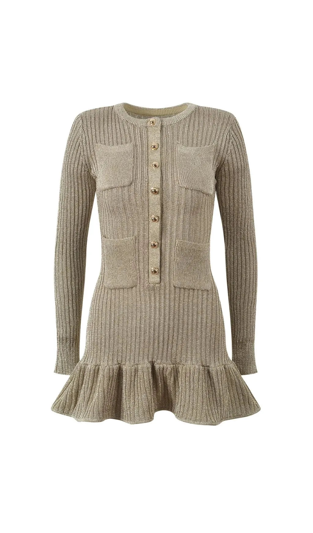 Metallic Knit Mini Dress Flowering Girl