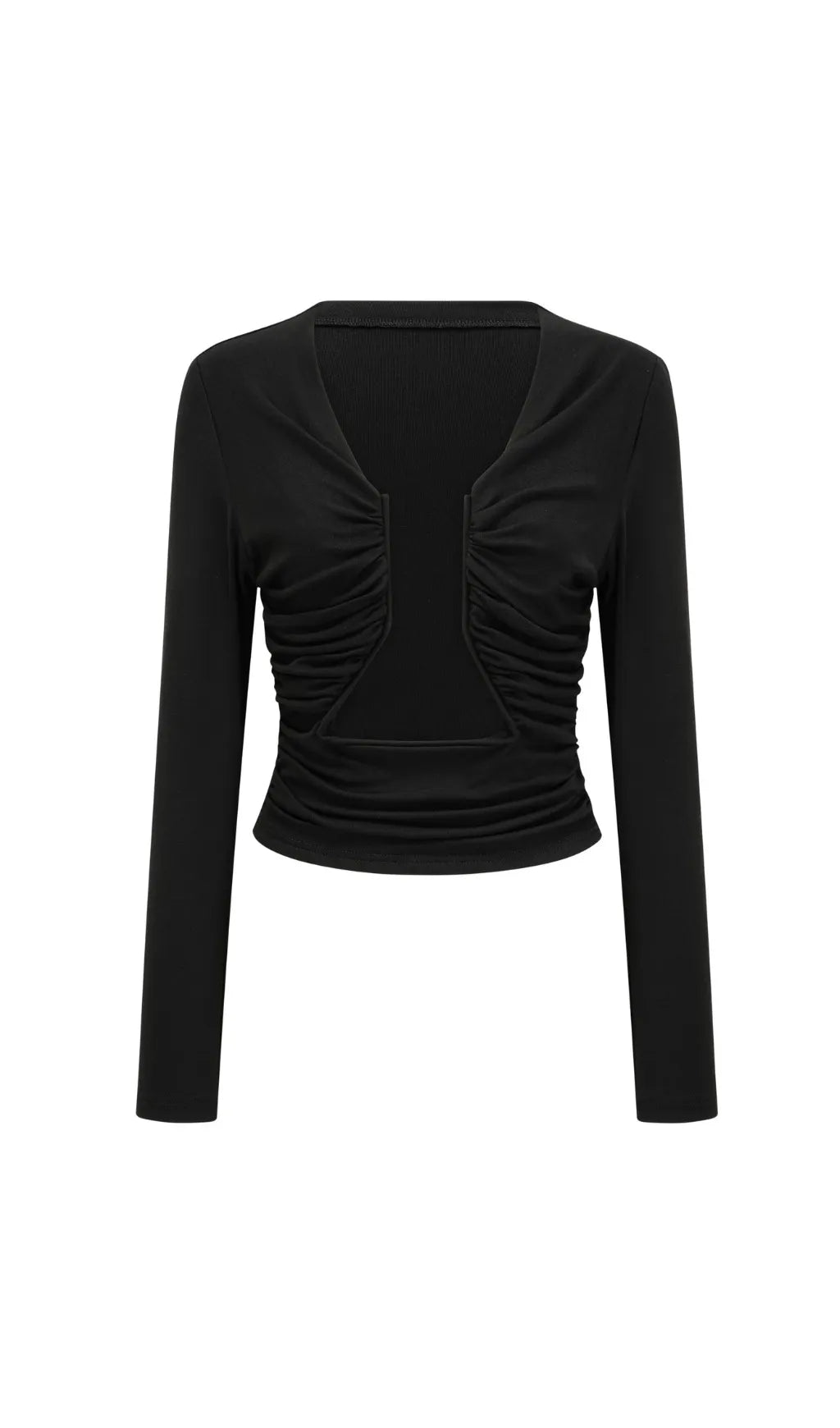 Anaïs black open-front gathered top Flowering Girl
