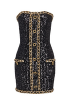 Cleo Sequin Embellished Strapless Mini Dress Flowering Girl