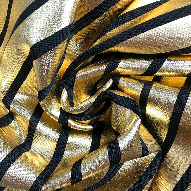 Strapless Metallic Stripe Maxi Dress Flowering Girl