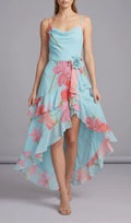 Ferune Spaghetti Floral Split Maxi Dress Flowering Girl