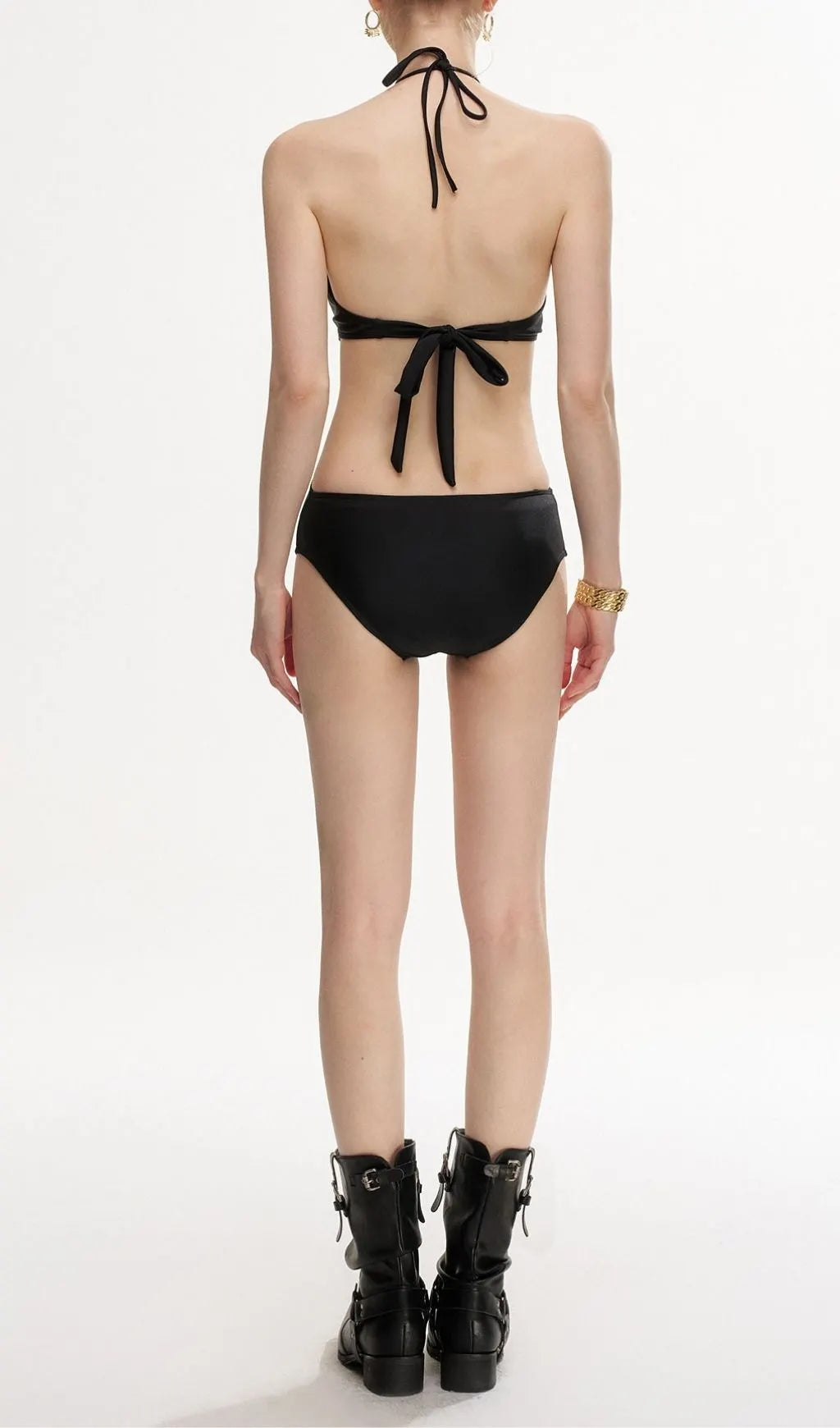 Lassie Black Three-Piece Swimsuit Flowering Girl