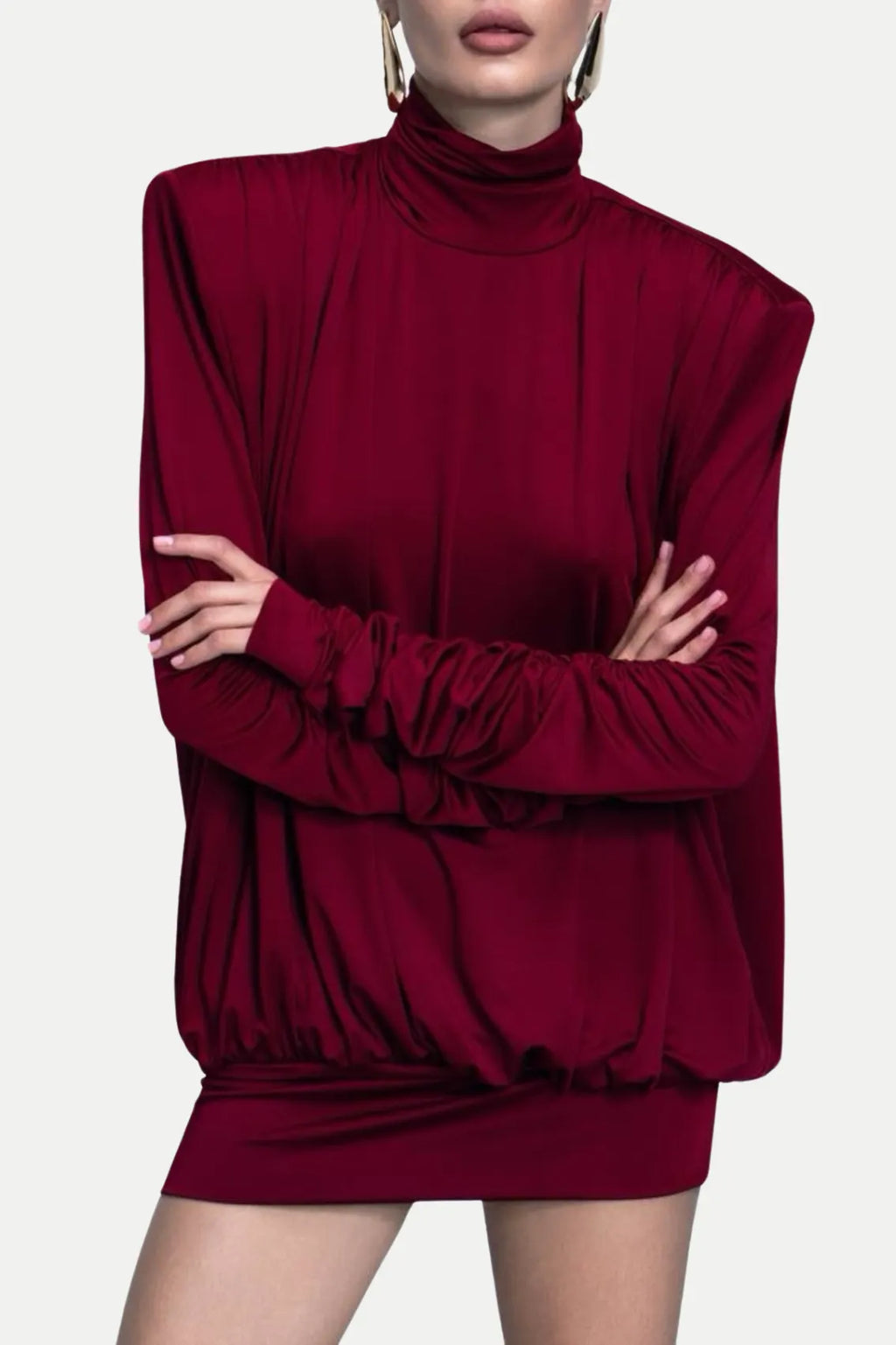 Alestair Backless Ruched Mini Dress - Red Flowering Girl