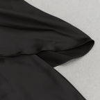 off-shoulder crystal halter maxi dress in black Flowering Girl
