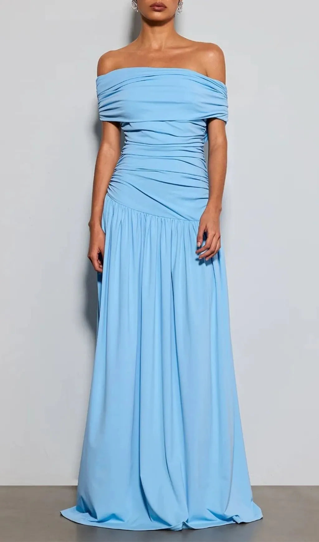 Etsuko Off Shoulder Ruched Maxi Dress Flowering Girl