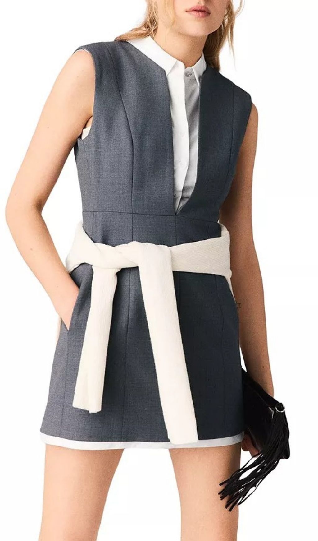 Layered Effect Tailored Dress Flowering Girl